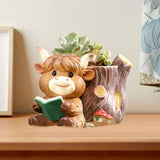 Maxbell Cute Animal Planter Decorative Craft Planter Pots for Outdoor Office Balcony C