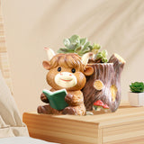 Maxbell Cute Animal Planter Decorative Craft Planter Pots for Outdoor Office Balcony C