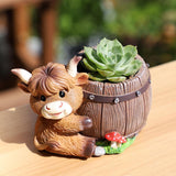 Maxbell Cute Animal Planter Decorative Craft Planter Pots for Outdoor Office Balcony D