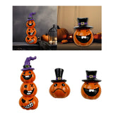 Maxbell Halloween Pumpkin Decoration Resin Pumpkin Figurine for Patio Home Bookshelf Style A