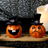 Maxbell Halloween Pumpkin Decoration Resin Pumpkin Figurine for Patio Home Bookshelf Style A