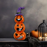 Maxbell Halloween Pumpkin Decoration Resin Pumpkin Figurine for Patio Home Bookshelf Style A