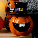 Maxbell Halloween Pumpkin Decoration Resin Pumpkin Figurine for Patio Home Bookshelf Style C