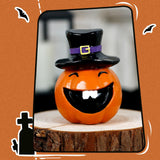 Maxbell Collectible Figurine Resin Sculpture Halloween Pumpkin Statue with Witch Hat 7x6x1.64cm