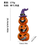Maxbell Collectible Figurine Resin Sculpture Halloween Pumpkin Statue with Witch Hat 7x6x1.64cm