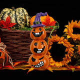 Maxbell Collectible Figurine Resin Sculpture Halloween Pumpkin Statue with Witch Hat 7x6x1.64cm