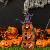 Maxbell Collectible Figurine Resin Sculpture Halloween Pumpkin Statue with Witch Hat 7x6x1.64cm