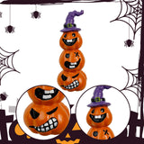 Maxbell Collectible Figurine Resin Sculpture Halloween Pumpkin Statue with Witch Hat 7x6x1.64cm
