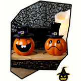 Maxbell Collectible Figurine Resin Sculpture Halloween Pumpkin Statue with Witch Hat 7x6x1.64cm