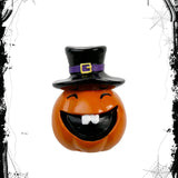 Maxbell Collectible Figurine Resin Sculpture Halloween Pumpkin Statue with Witch Hat 6.1x6.1x8.6cm Smile
