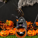 Maxbell Collectible Figurine Resin Sculpture Halloween Pumpkin Statue with Witch Hat 6.1x6.1x8.6cm Smile