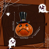 Maxbell Collectible Figurine Resin Sculpture Halloween Pumpkin Statue with Witch Hat 7x6.6x9.6cm Sad