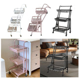Maxbell 3 Tier Rolling Utility Cart Mobile Trolley for Laundry Room Farmhouse Office Black