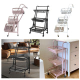Maxbell 3 Tier Rolling Utility Cart Mobile Trolley for Laundry Room Farmhouse Office Black