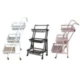 Maxbell 3 Tier Rolling Utility Cart Mobile Trolley for Laundry Room Farmhouse Office Black