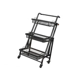 Maxbell 3 Tier Rolling Utility Cart Mobile Trolley for Laundry Room Farmhouse Office Black