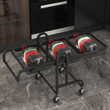 Maxbell 3 Tier Rolling Utility Cart Mobile Trolley for Laundry Room Farmhouse Office Black