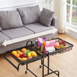 Maxbell 3 Tier Rolling Utility Cart Mobile Trolley for Laundry Room Farmhouse Office Black