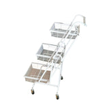Maxbell 3 Tier Rolling Utility Cart Mobile Trolley for Laundry Room Farmhouse Office White