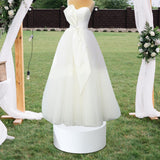 Maxbell Round Mannequin Display Pedestal Stand for Clothing Store Dressing Room Home White