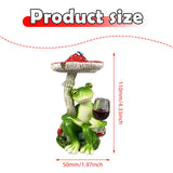 Maxbell Mushroom Frog Figurine Funny Resin Ornament Sculpture for Lawn Garden Office Red