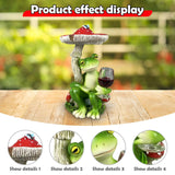 Maxbell Mushroom Frog Figurine Funny Resin Ornament Sculpture for Lawn Garden Office Red