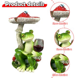 Maxbell Mushroom Frog Figurine Funny Resin Ornament Sculpture for Lawn Garden Office Red