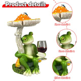Maxbell Mushroom Frog Figurine Funny Resin Ornament Sculpture for Lawn Garden Office Yellow