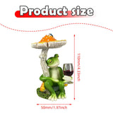 Maxbell Mushroom Frog Figurine Funny Resin Ornament Sculpture for Lawn Garden Office Yellow