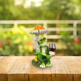 Maxbell Mushroom Frog Figurine Funny Resin Ornament Sculpture for Lawn Garden Office Yellow
