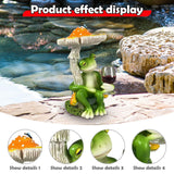 Maxbell Mushroom Frog Figurine Funny Resin Ornament Sculpture for Lawn Garden Office Yellow
