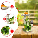 Maxbell Mushroom Frog Figurine Funny Resin Ornament Sculpture for Lawn Garden Office Yellow