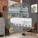 Maxbell Wooden Key Holder Wall Mounted with 6 Hooks Storage for Coat Keychain Office Grey