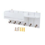 Maxbell Wooden Key Holder Wall Mounted with 6 Hooks Storage for Coat Keychain Office White