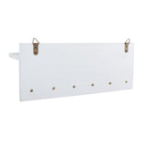 Maxbell Wooden Key Holder Wall Mounted with 6 Hooks Storage for Coat Keychain Office White