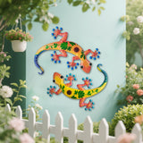 Maxbell Gecko Wall Decor Farmhouse Fence Office Lawn Outside Corridor Gecko Wall Art red