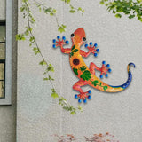 Maxbell Gecko Wall Decor Farmhouse Fence Office Lawn Outside Corridor Gecko Wall Art red