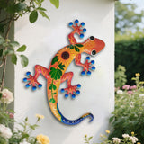 Maxbell Gecko Wall Decor Farmhouse Fence Office Lawn Outside Corridor Gecko Wall Art red