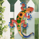 Maxbell Gecko Wall Decor Farmhouse Fence Office Lawn Outside Corridor Gecko Wall Art red