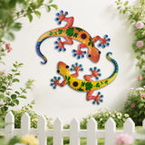 Maxbell Gecko Wall Decor Farmhouse Fence Office Lawn Outside Corridor Gecko Wall Art yellow