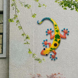 Maxbell Gecko Wall Decor Farmhouse Fence Office Lawn Outside Corridor Gecko Wall Art yellow