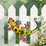 Maxbell Gecko Wall Decor Farmhouse Fence Office Lawn Outside Corridor Gecko Wall Art yellow
