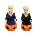 Maxbell Skeleton Figurine Halloween Decoration Desktop Ornament for Indoor Home Desk Dark Blue