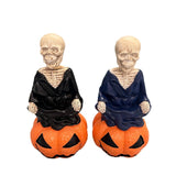 Maxbell Skeleton Figurine Halloween Decoration Desktop Ornament for Indoor Home Desk Dark Blue