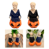 Maxbell Skeleton Figurine Halloween Decoration Desktop Ornament for Indoor Home Desk Dark Blue