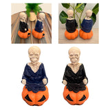 Maxbell Skeleton Figurine Halloween Decoration Desktop Ornament for Indoor Home Desk Dark Blue