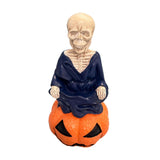 Maxbell Skeleton Figurine Halloween Decoration Desktop Ornament for Indoor Home Desk Dark Blue