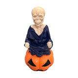 Maxbell Skeleton Figurine Halloween Decoration Desktop Ornament for Indoor Home Desk Dark Blue