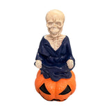 Maxbell Skeleton Figurine Halloween Decoration Desktop Ornament for Indoor Home Desk Dark Blue