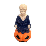 Maxbell Skeleton Figurine Halloween Decoration Desktop Ornament for Indoor Home Desk Dark Blue